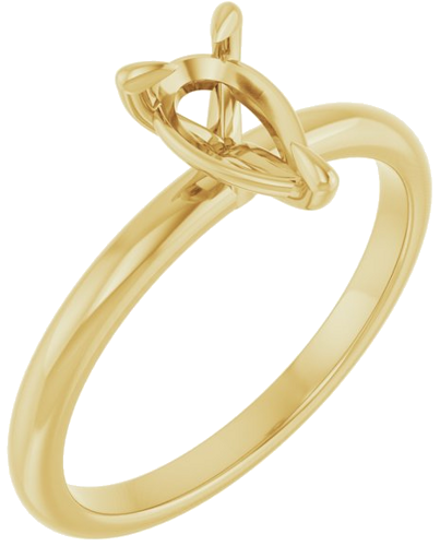 Sužadėtuvių Žiedas „Solitaire“ 585 Geltonojo Aukso Pear Shape 8mm x 5mm (1)