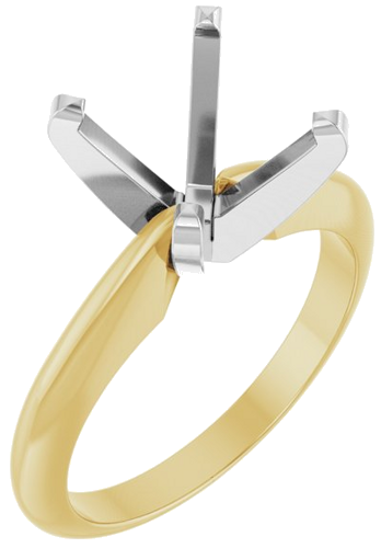 Sužadėtuvių Žiedas „Solitaire“ 14k yellow/white gold Round 9.5mm (1)