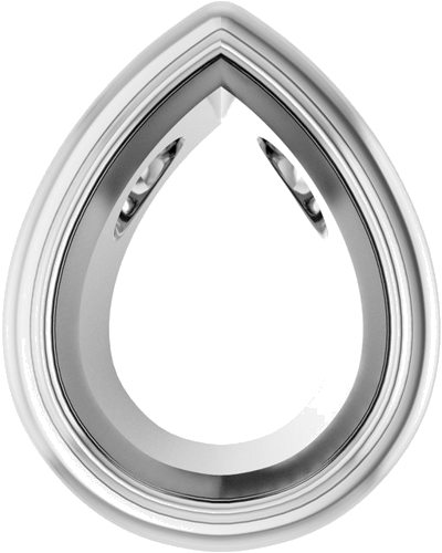 Pakabukas „Bezel-Set Solitaire“ 14k white gold Pear 8mm x 6mm (1)