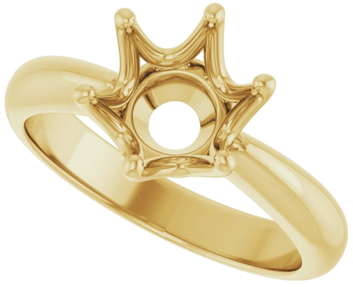 Sužadėtuvių Žiedas „Solitaire Crown-Inspired“ 14k yellow gold Round 8.2mm (5)