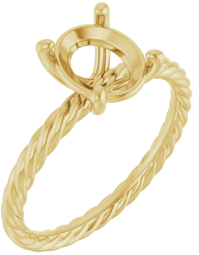 14K Yellow 9x7 mm Oval Solitaire Engagement Ring Mounting (1)