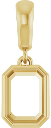 Pakabukas „Bezel-Set Charm“ 10k yellow gold Emerald 7mm x 5mm (1)