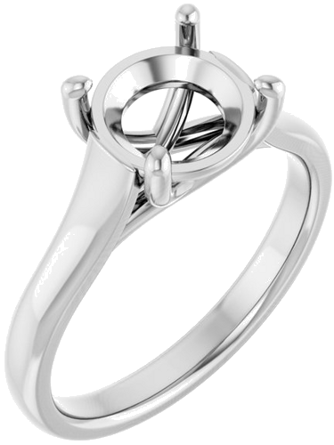 Sužadėtuvių Žiedas „Solitaire“ 585 Baltojo Aukso Round 8.2mm (1)