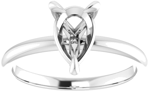 14K White  9x6 mm Pear Solitaire Engagement Ring Mounting (3)