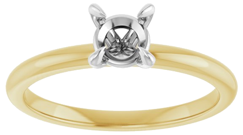 Sužadėtuvių Žiedas „Solitaire“ 14k yellow/white gold Round 5.2mm (3)