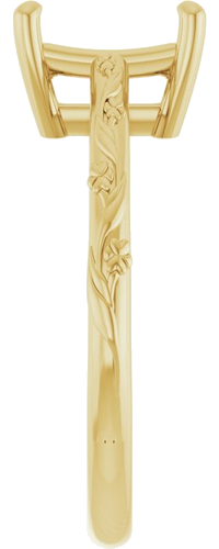 Sužadėtuvių Žiedas „Solitaire“ 14k yellow gold Emerald 8mm x 6mm (4)