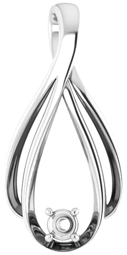 Pakabukas „Solitaire“ 585 Baltojo Aukso Round 3mm (1)