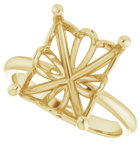 Sužadėtuvių Žiedas „Solitaire“ 417 Geltonojo Aukso Emerald 12mm x 10mm (5)