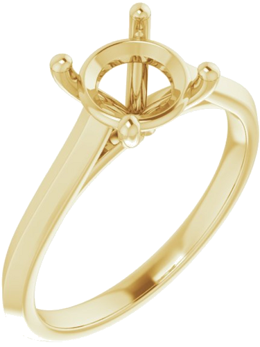 14K Yellow 7.4 mm Round Solitaire Engagement Ring Mounting (1)