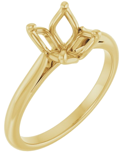 14K Yellow  9x7 mm Oval Solitaire Engagement Ring Mounting (1)