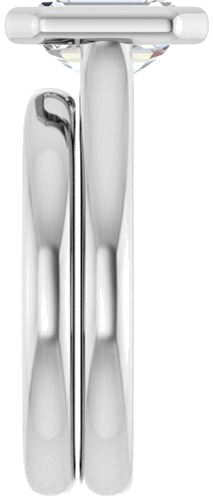 14K White  8x6 mm Emerald Solitaire Engagement Ring Mounting (9)