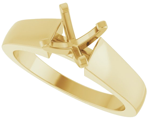 14K Yellow 6.5 mm Round Solitaire Engagement Ring Mounting (5)