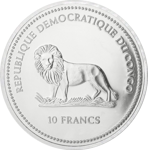 10 Franc Chameleon 2003 Congo Silver Coin (2)