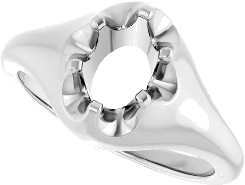 Sužadėtuvių Žiedas „Belcher Solitaire“ 417 Baltojo Aukso Oval 7mm x 5mm (5)