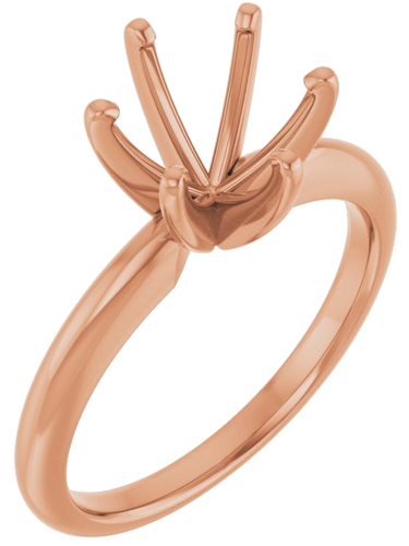 Sužadėtuvių Žiedas „Solitaire“ 14k rose gold Round 7.8mm x 8.6mm (1)