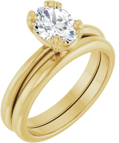 Sužadėtuvių Žiedas „Solitaire“ 14k yellow gold Oval 8mm x 6mm (6)