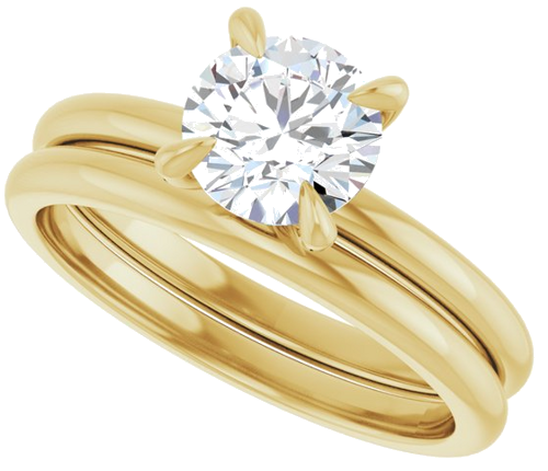 14K Yellow  6.5 mm Round Solitaire Engagement Ring Mounting (10)