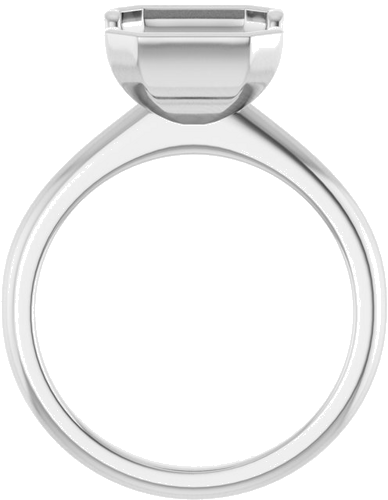 Sužadėtuvių Žiedas „Half-Bezel“ 14k white gold Emerald 10mm x 8mm (2)