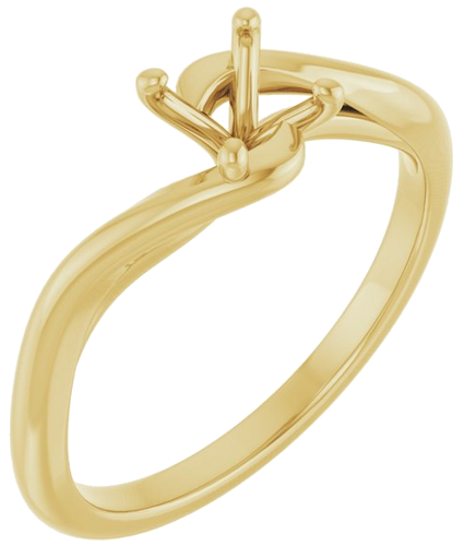 Sužadėtuvių Žiedas „Bypass“ 14k yellow gold Round 5.2mm (1)
