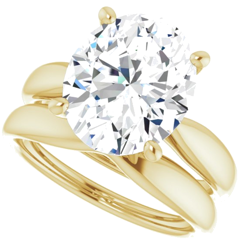 Sužadėtuvių Žiedas 14k yellow gold Oval 12mm x 10mm (10)