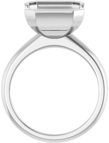 Sužadėtuvių Žiedas „Half-Bezel“ 950 Platinos Emerald 12mm x 10mm (2)