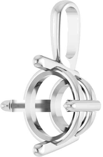 Pakabukas „Solitaire“ 14k white gold Round 9.5mm (2)