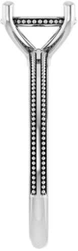 Sužadėtuvių Žiedas „Solitaire Milgrain“ 14k white gold Round 8mm (4)