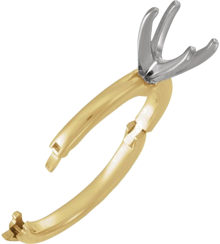 Sužadėtuvių Žiedas „CLIQ® Hinged Adjustable Solitaire“ 14k yellow/white gold Oval 9mm x 7mm (2)