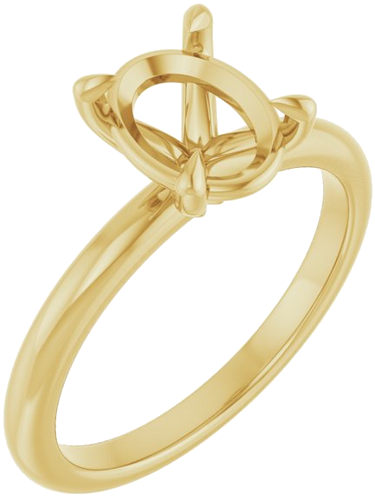 14K Yellow 9x7 mm Oval Solitaire Engagement Ring Mounting (1)
