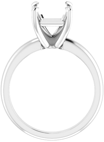 14K White 10x8 mm Emerald Solitaire Engagement Ring Mounting (2)