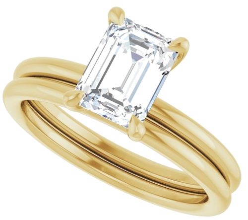 Sužadėtuvių Žiedas „Claw-Prong Solitaire“ 14k yellow gold Emerald 7.5mm x 5.5mm (10)