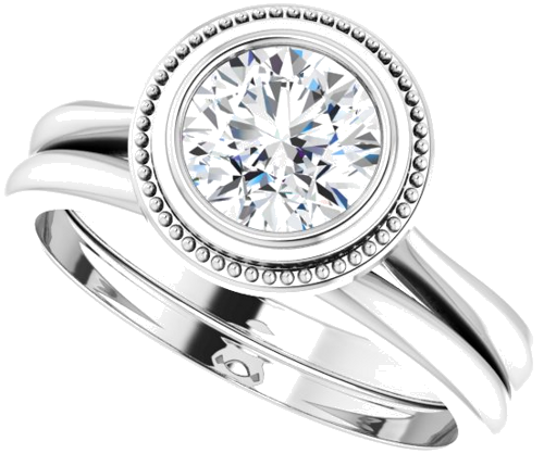 14K White 6.5 mm Round  Solitaire Engagement Ring Mounting (10)