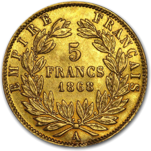 5 Franks Napoleon III Laurel (1862-1869) Gold coin French Empire (2)