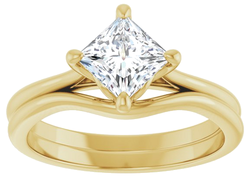 Sužadėtuvių Žiedas „Solitaire“ 14k yellow gold Square 5.5mm (8)