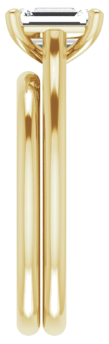 14K Yellow   White  7x5 mm Emerald Solitaire Engagement Ring Mounting (9)