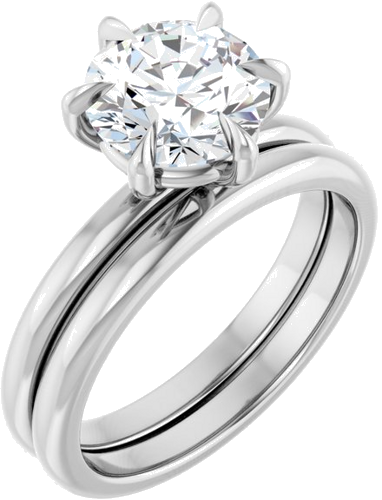 Sužadėtuvių Žiedas „Solitaire“ 950 Platinos Round 8mm (6)