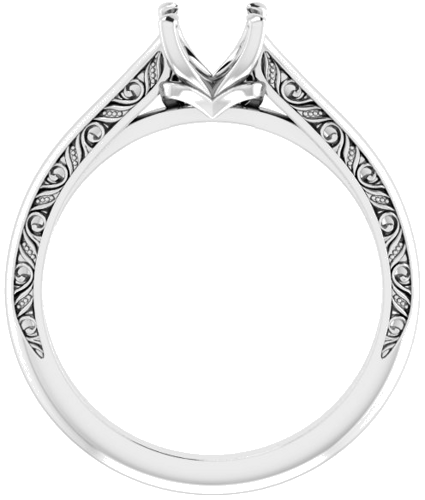 Sužadėtuvių Žiedas „Sculptural Solitaire“ 585 Baltojo Aukso Round 5.8mm (2)