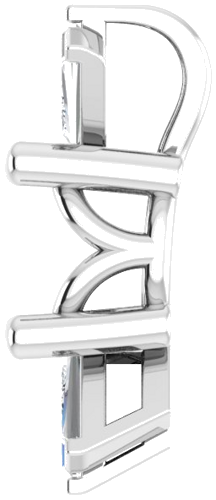 Pakabukas „Accented“ 585 Baltojo Aukso Round 6mm (3)