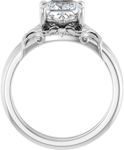 Sužadėtuvių Žiedas „Solitaire“ 14k white gold Square 6.5mm (7)