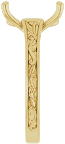 Sužadėtuvių Žiedas „Solitaire Scroll“ 14k yellow gold Emerald 11mm x 9mm (4)