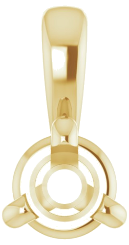 14K Yellow 2.5 mm Round  3-Prong Pendant Mounting (1)