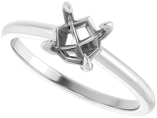 Sužadėtuvių Žiedas „Claw-Prong Solitaire“ 14k white gold Round 6.5mm (5)
