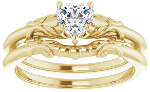 Sužadėtuvių Žiedas „Solitaire“ 585 Geltonojo Aukso Heart Shape 5mm (8)