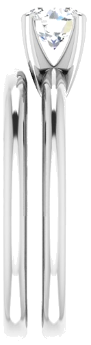 Sužadėtuvių Žiedas „Solitaire“ 585 Baltojo Aukso Round 5.5mm (9)