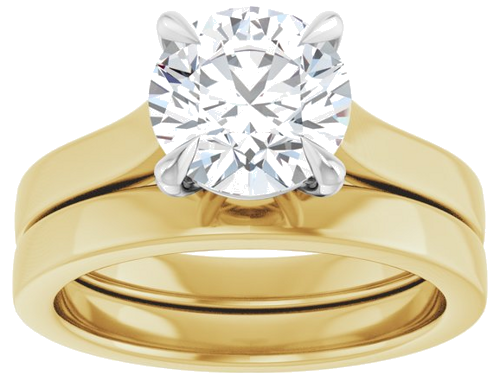 Sužadėtuvių Žiedas „Claw-Prong“ 14k yellow/white gold Round 8mm (8)