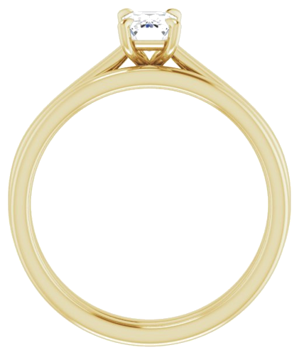 14K Yellow  6x4 mm Emerald Solitaire Engagement Ring Mounting (7)