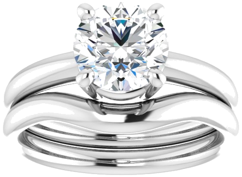 Sužadėtuvių Žiedas „Solitaire“ 14k white gold Round 7.4mm (8)