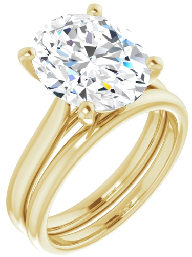 14K Yellow 12x10 mm Oval Engagement Ring Mounting (6)