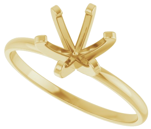 14K Yellow 6.5 mm Round Solitaire Engagement Ring Mounting (5)