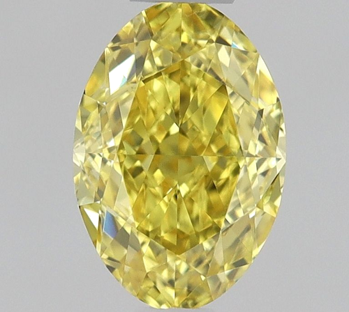 0.5 carat Fancy Vivid Yellow-VS1 Natūralus Oval Deimantas (1)